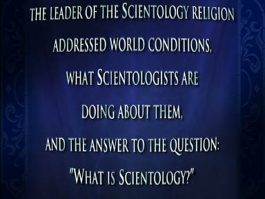 Screenshot of the DVD where is acknowledges Miscavage as the leader of Scientology.