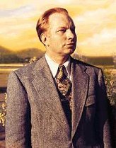 L. Ron Hubbard with yellow sky backdrop